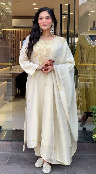Coding Work Embroidered Sharara Dressses