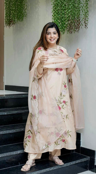 Chanderi Silk Embroidered Dresses
