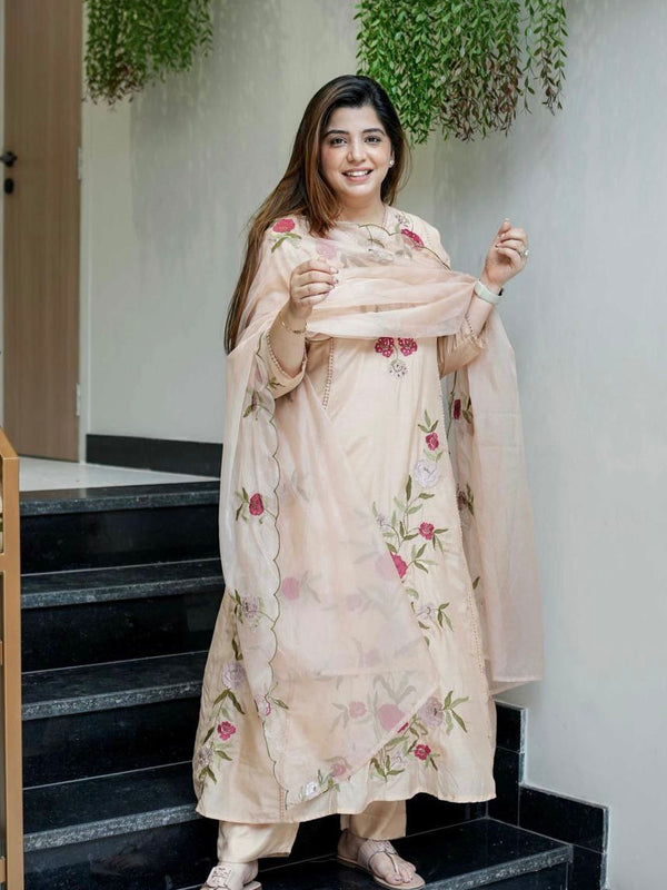 Chanderi Silk Embroidered Dresses