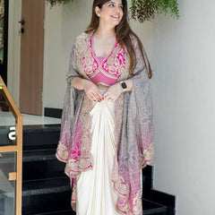 Embroidered Dhoti Set with Shrug