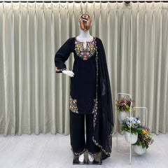 Embroidered Crape Silk Dresses