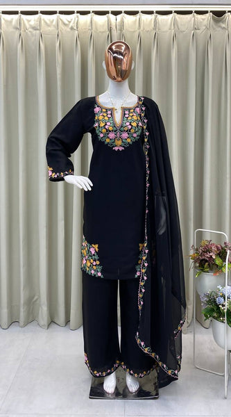 Embroidered Crape Silk Dresses