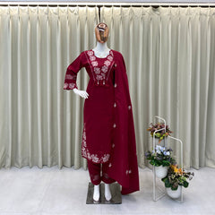Embroidered Rayon Slub Cotton Dresses