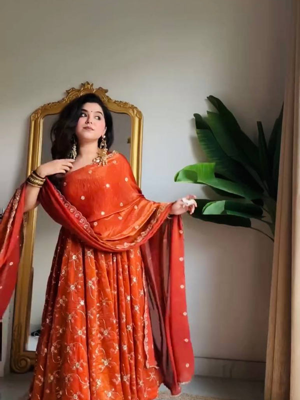 Boutique-Style Silk Anarkali Lehenga