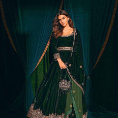 Designer Velvet Dupatta Set Lehenga