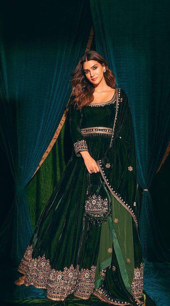 Designer Velvet Dupatta Set Lehenga