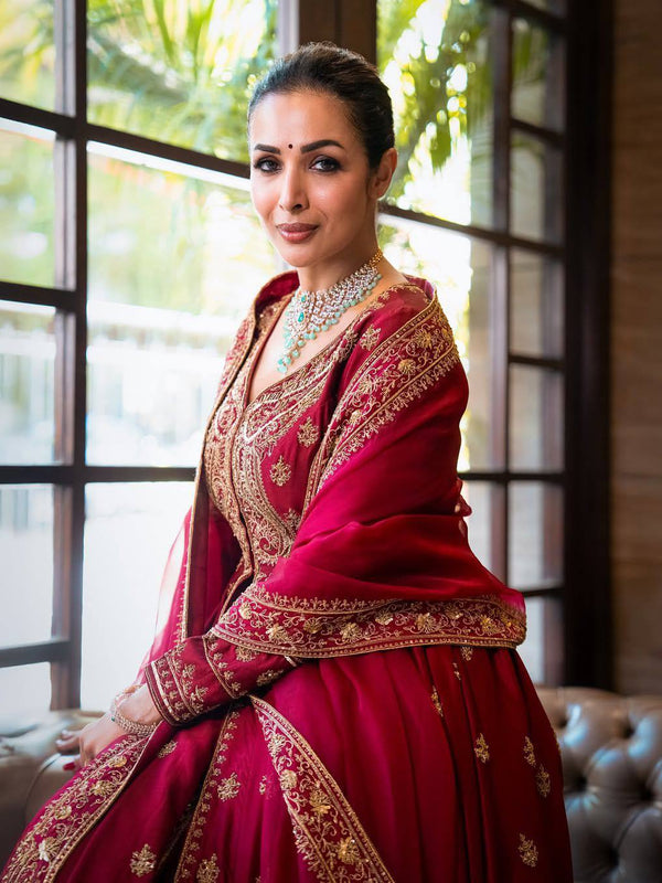 Designer Chinon Silk Lehenga