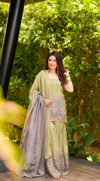 Festive Sequin Sharara Indo Western