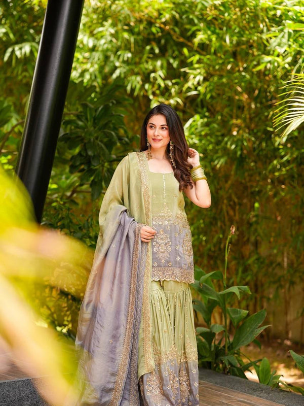 Festive Sequin Sharara Indo Western