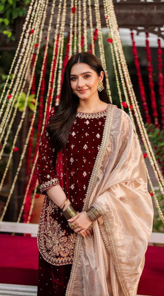 Designer Velvet Top & Plazzo DRESSES