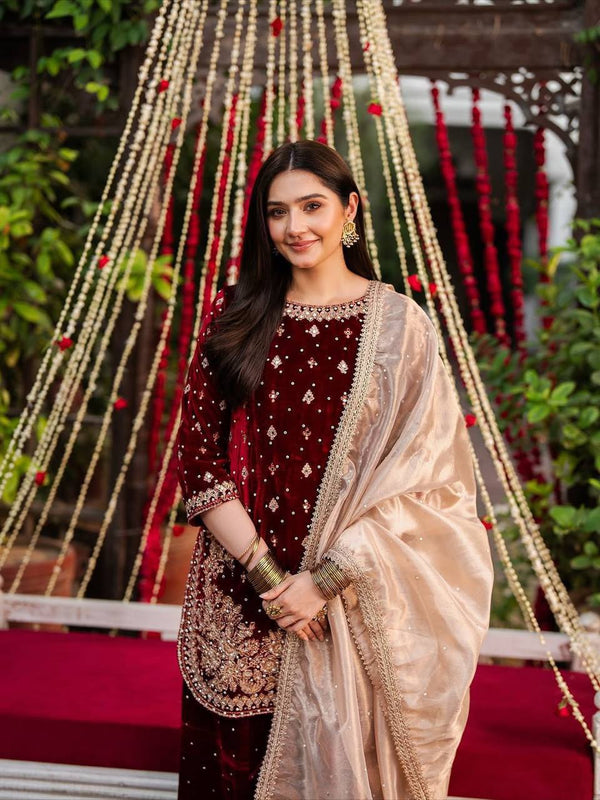 Designer Velvet Top & Plazzo DRESSES