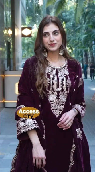 Festive Velvet Plazzo DRESSES