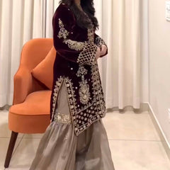 Designer heavy Velvet Indo Western