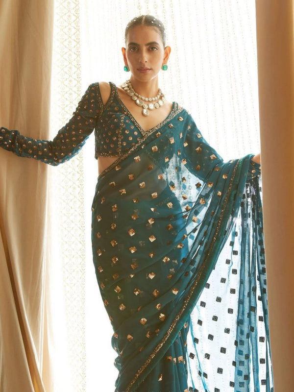 Heavy Sequins Party Saree