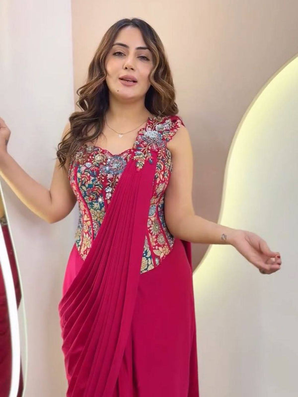 Embroidered Ready Saree