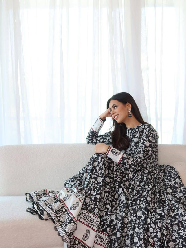 Maslin Cotton Anarkali Set Lehenga