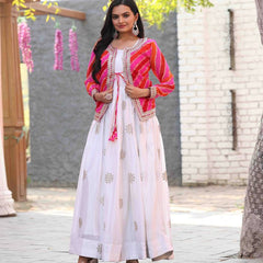 Sequin Embroidery Koti Set Indo Western