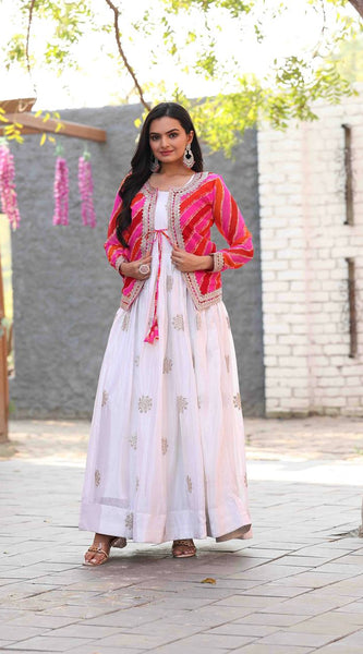 Sequin Embroidery Koti Set Indo Western