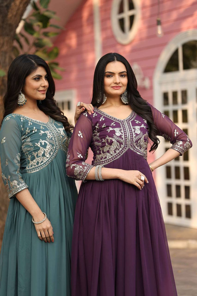 Embroidered Georgette Lehenga