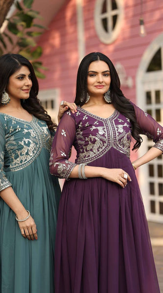 Embroidered Georgette Lehenga