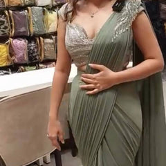 Embroidered Blouse Saree
