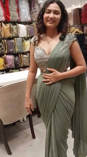 Embroidered Blouse Saree