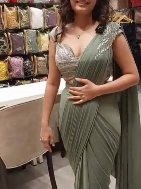 Embroidered Blouse Saree