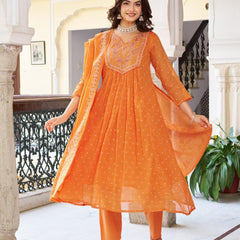 Anarkali Kurta Dresses with Malmal Dupatta