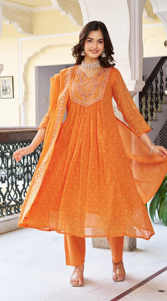 Anarkali Kurta Dresses with Malmal Dupatta