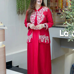 Embroidery Work 3-Piece Indo Western