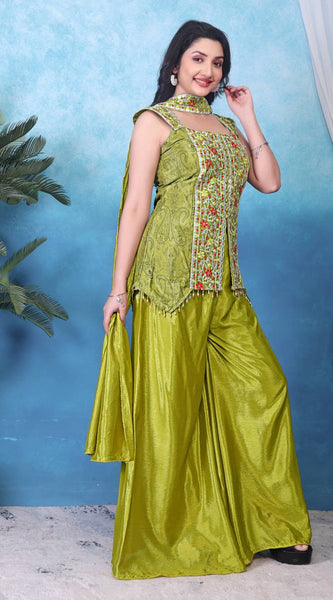 Mahendi-Colored Ethnic Ensemble Indo Western