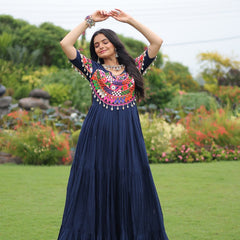 Premium Rayon with Kutchi Work Lehenga