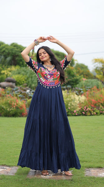 Premium Rayon with Kutchi Work Lehenga