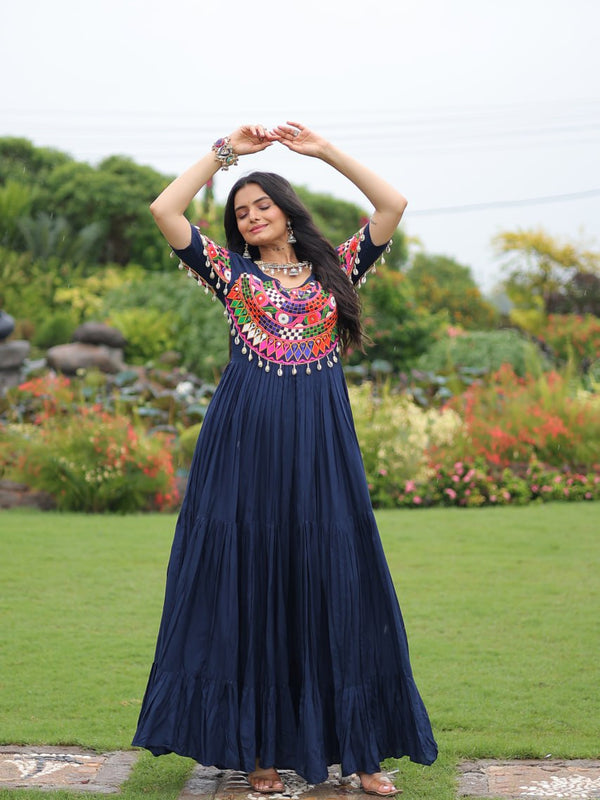 Premium Rayon with Kutchi Work Lehenga