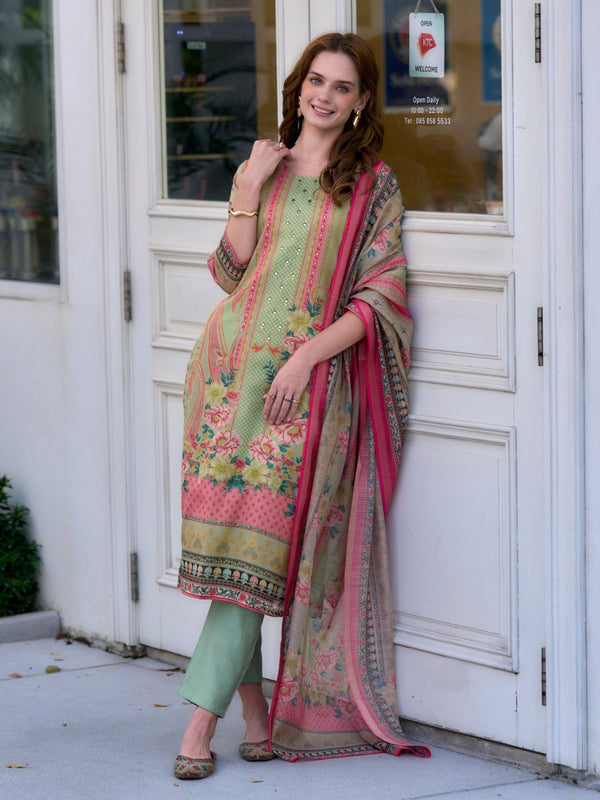 Festive Silk Blend Dresses Dupatta Set