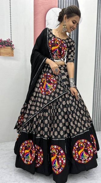 Pure Cotton Gamathi Work Lehenga