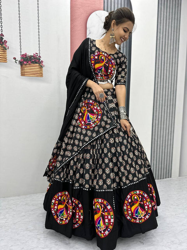 Pure Cotton Gamathi Work Lehenga