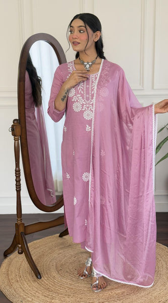 Chandni Embroidered 3-Piece Dresses