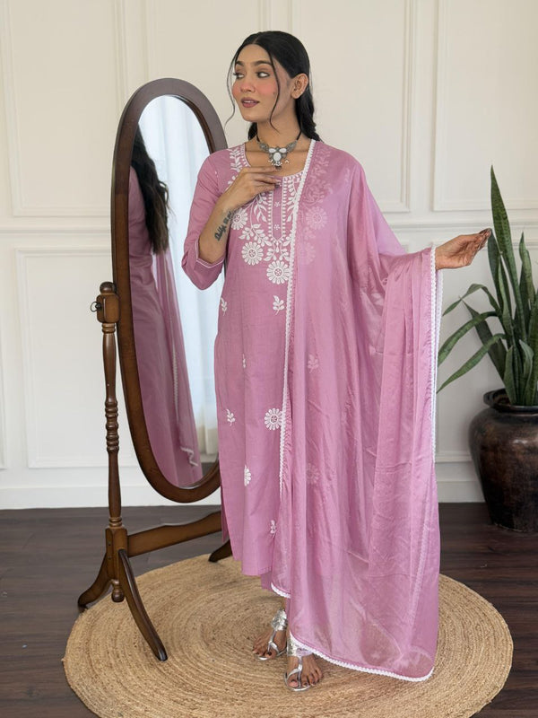 Chandni Embroidered 3-Piece Dresses