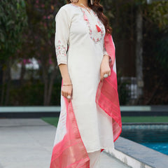 Embroidered Viscose Silk Dresses