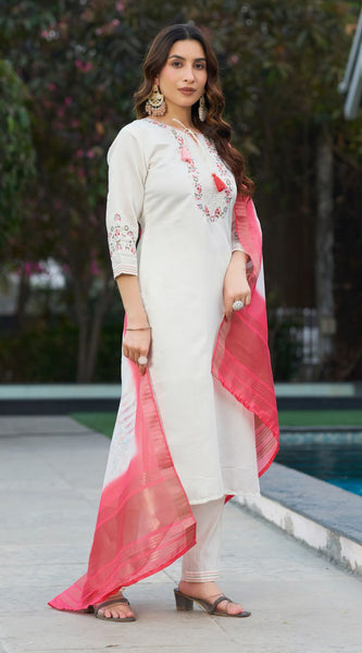 Embroidered Viscose Silk Dresses