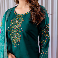 Viscose Silk Embroidered Dresses