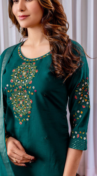 Viscose Silk Embroidered Dresses