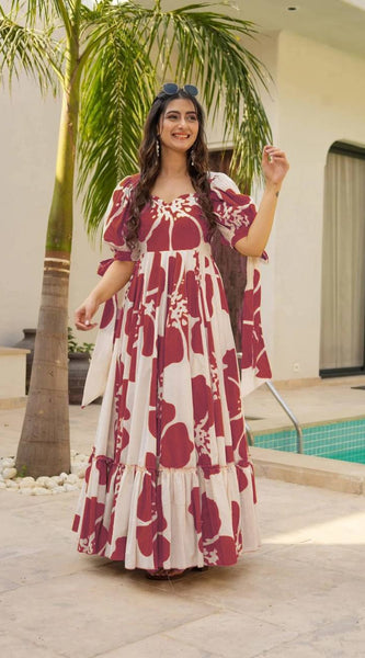 Women Maxi Floral Gown