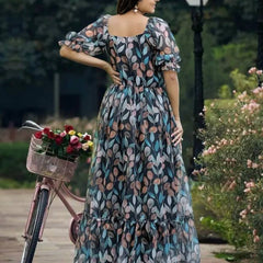 Stylish Digital Print Gown