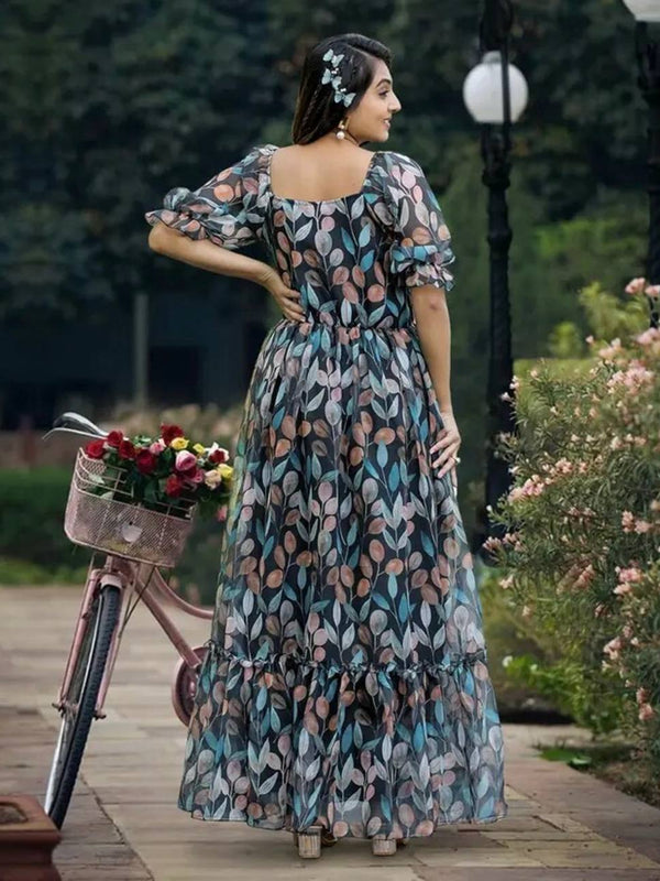 Stylish Digital Print Gown