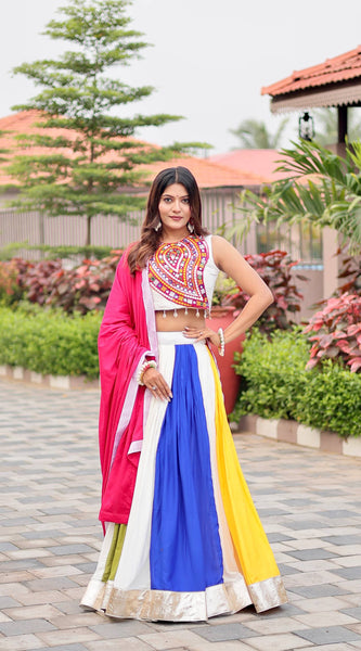 Pure Cotton Mirror Work Lehenga