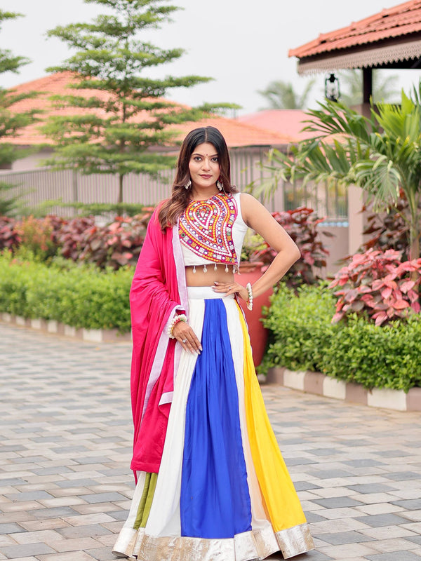 Pure Cotton Mirror Work Lehenga