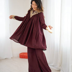 Embroidered Chinon Co-ord Sets