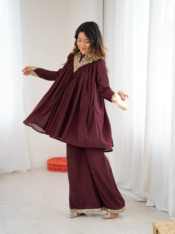 Embroidered Chinon Co-ord Sets